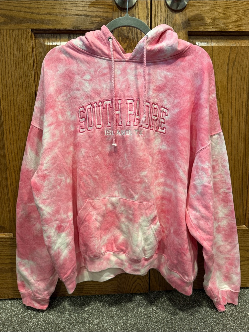 Exist Pink Tie-Dye Hoodie with Peace Logo